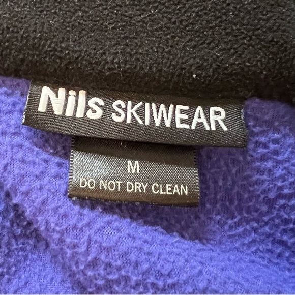 Nils Full Zip Fleece Jacket Purple Black M mock neck ski snowboard base layering - Picture 8 of 11